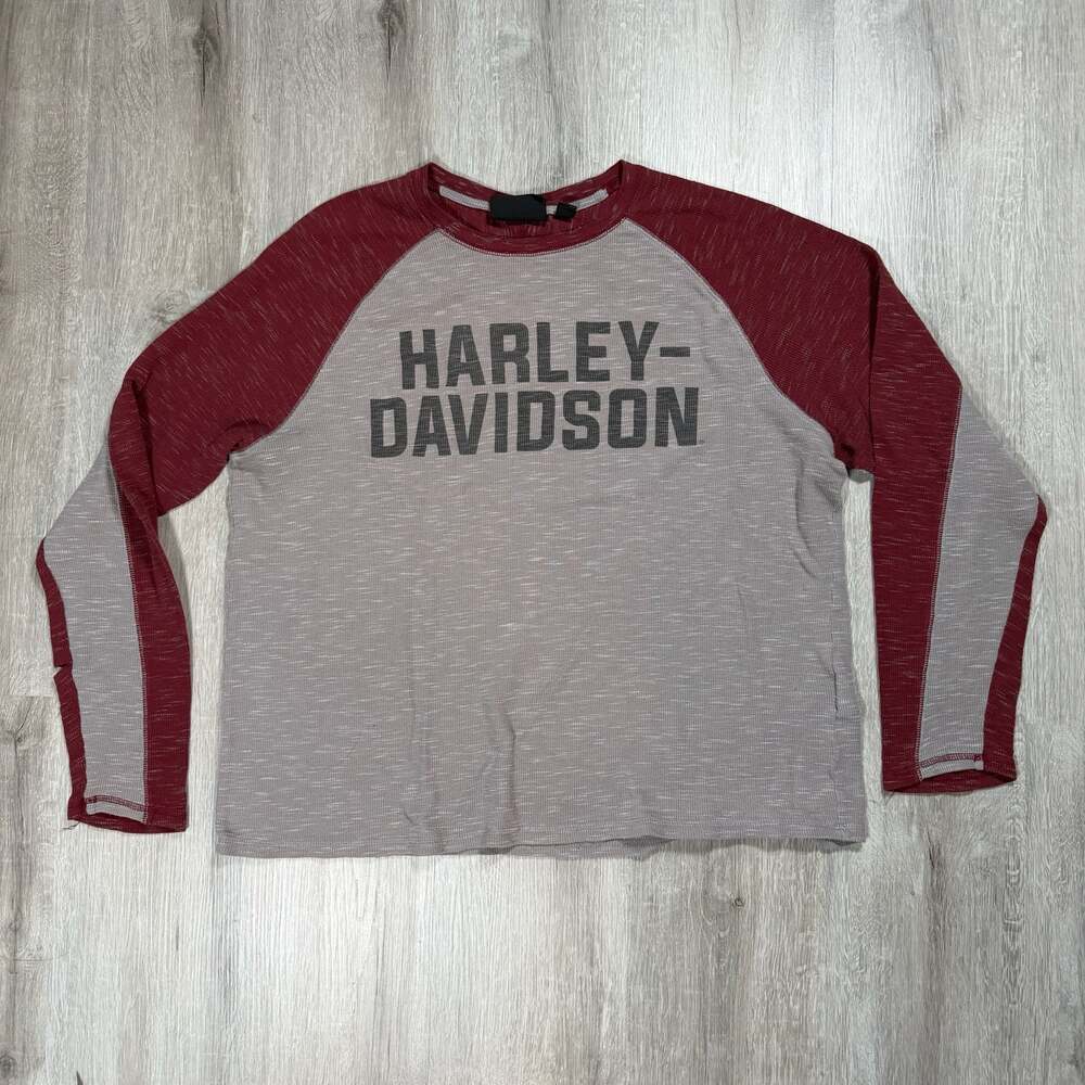 Harley-Davidson Men's Size L Long Sleeve Thermal Raglan Shirt